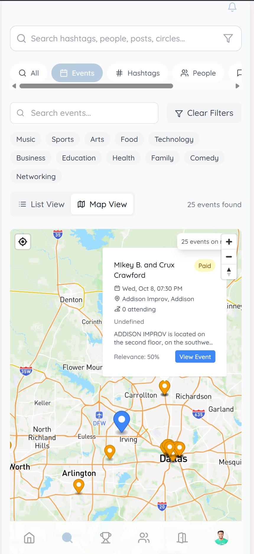 Events Map View